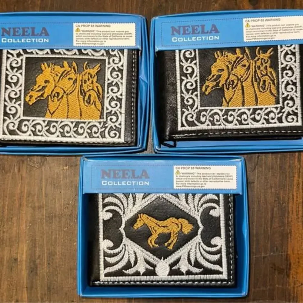 Brand New Neela & Tems Collections Leather / Embroidered Western Wallets
